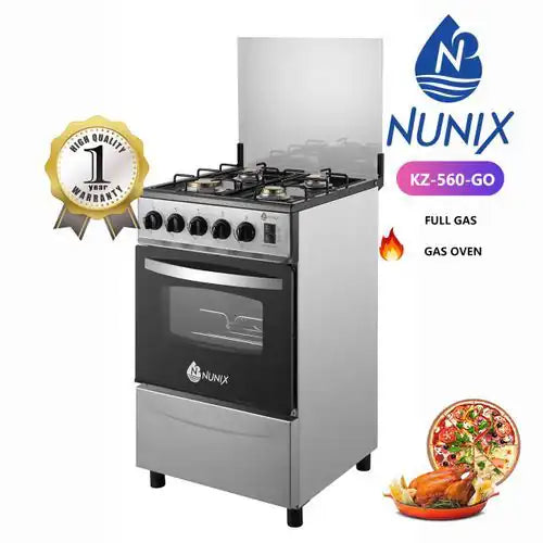 Nunix 50by55 KZ-560-3G1E 3 Gas 1 Hotplate Electric Oven Cooker