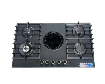 BOLESI BUILT IN GAS HOB 4 gas burners + 1 central electric zone (ceramic)