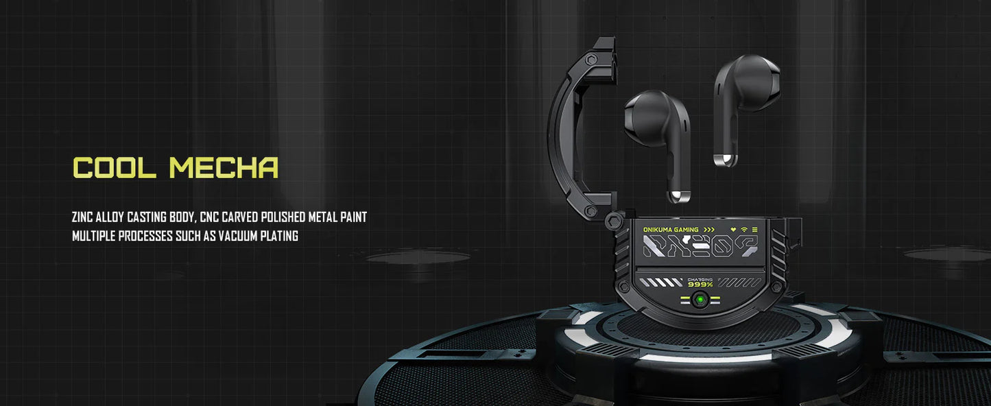 ONIKUMA T309 Mechanical Bluetooth Earphone, High Sensitivity Wireless Noise Cancelling Gaming