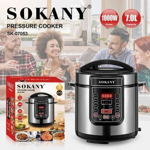 SOKANY SK‑07053 Pressuer Cooker – 1000 W • 7 L Capacity • Stainless Steel & Plastic Body