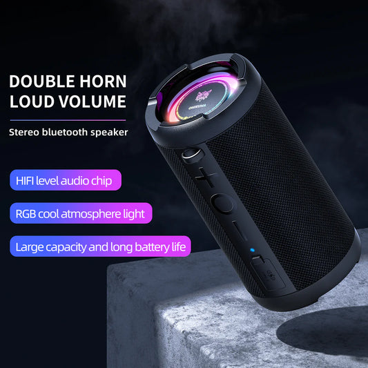 ONIKUMA L20 RGB Outdoor Bluetooth Portable Speaqker, IPX7 Waterproof Dual Speakers for TV Home Theater PC Gaming