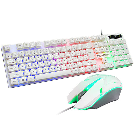 Milang T6 Wired Gaming Keyboard and Mouse Set 104 Key USB RGB Backlight for Laptop Computer PC