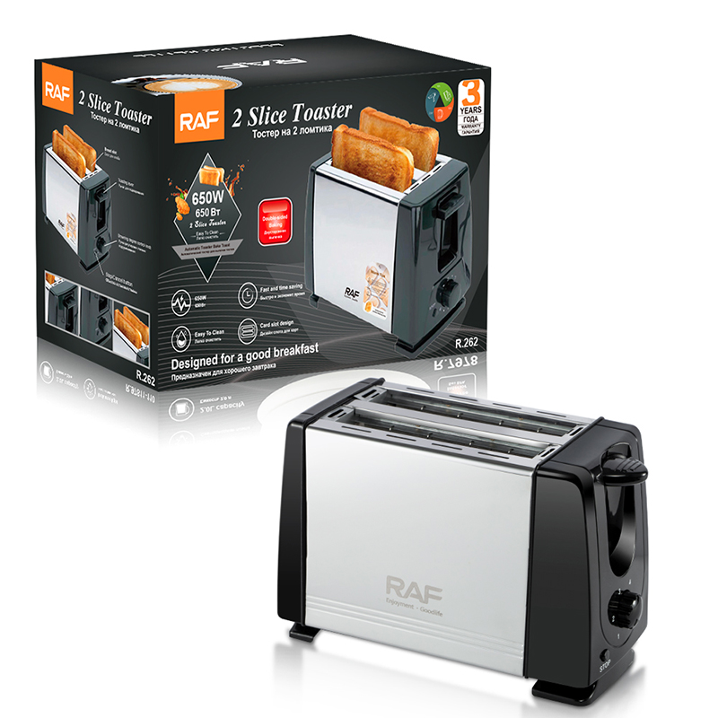 RAF R.262 Easy Breakfast 2 Slice Electric Breakfast Maker Wholesale Stainless Steel Toaster Bread Toaster