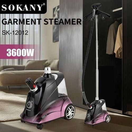 Sokany SK-12012 Vertical Garment Steamer – 3600 W Powerful Fabric Steamer with 2.8 L Water Tank, Black & Purple