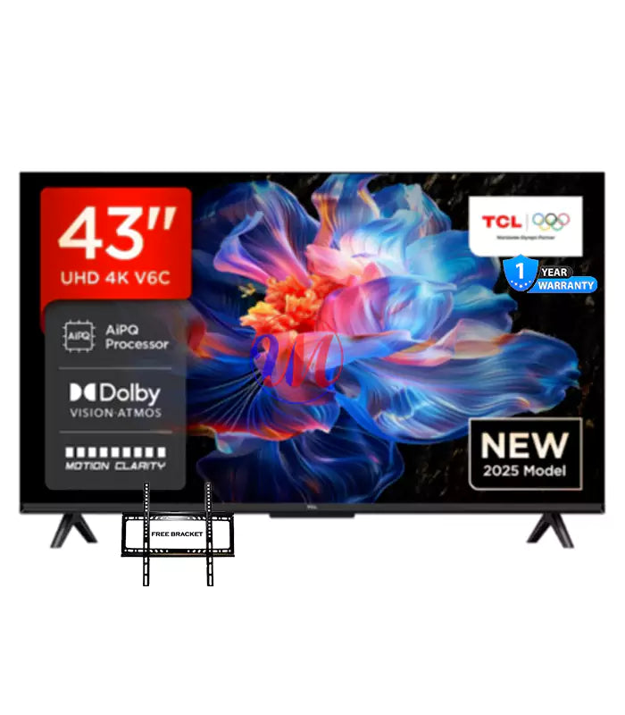 TCL 43″ 43V6C Smart 4k HDR Google TV (NEW 2025)