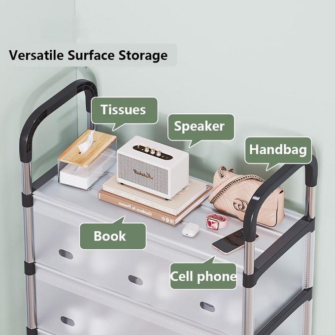 Shoe Rack Organizer 6 Tiers Dust-proof & Stainless Steel Free Standing