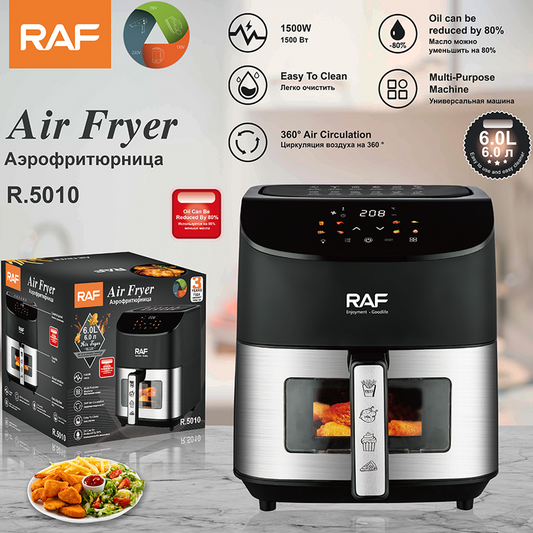 RAF R.5010 6 L Air Fryer — 1500 W Digital Hot Air Fryer with LED Display & Adjustable Temperature