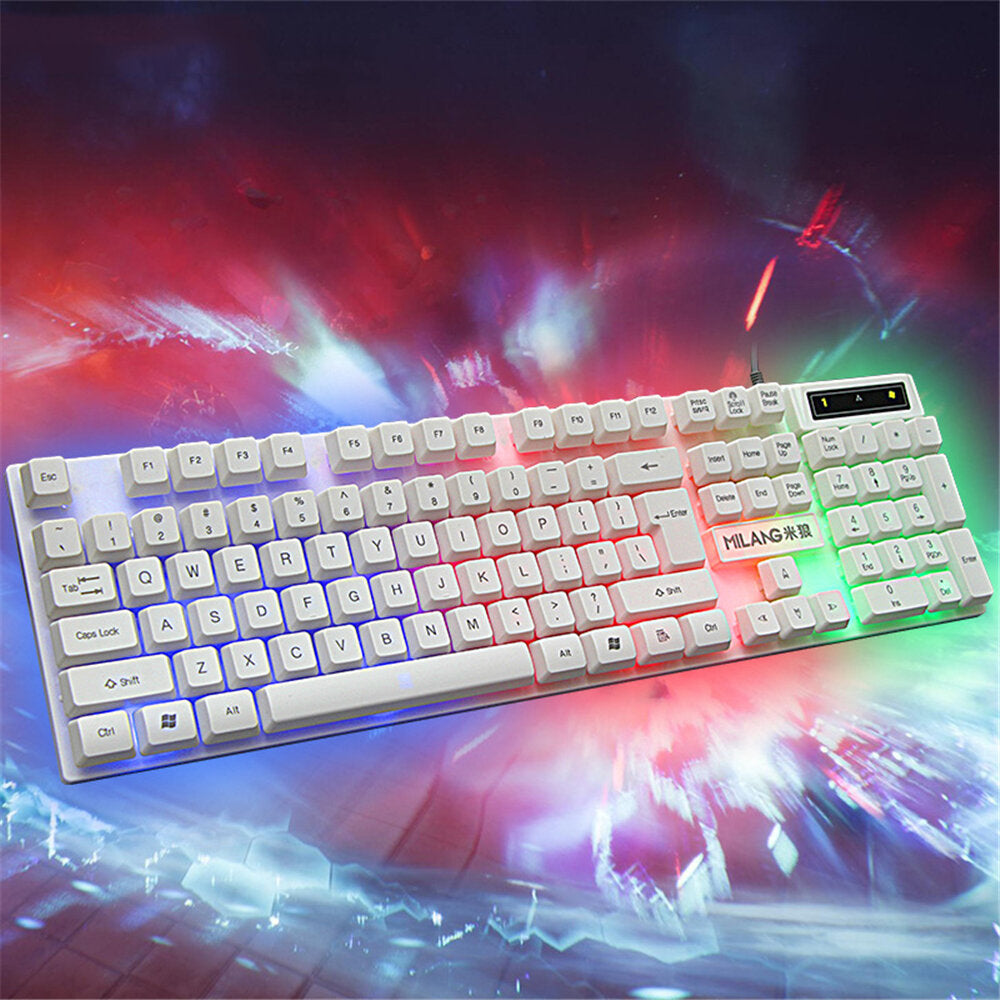 Milang T6 Wired Gaming Keyboard and Mouse Set 104 Key USB RGB Backlight for Laptop Computer PC