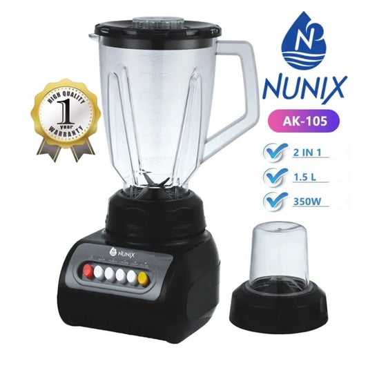Nunix 2 IN 1 BLENDER AK 105 1.5L 350W WITH GRINDING MACHINE