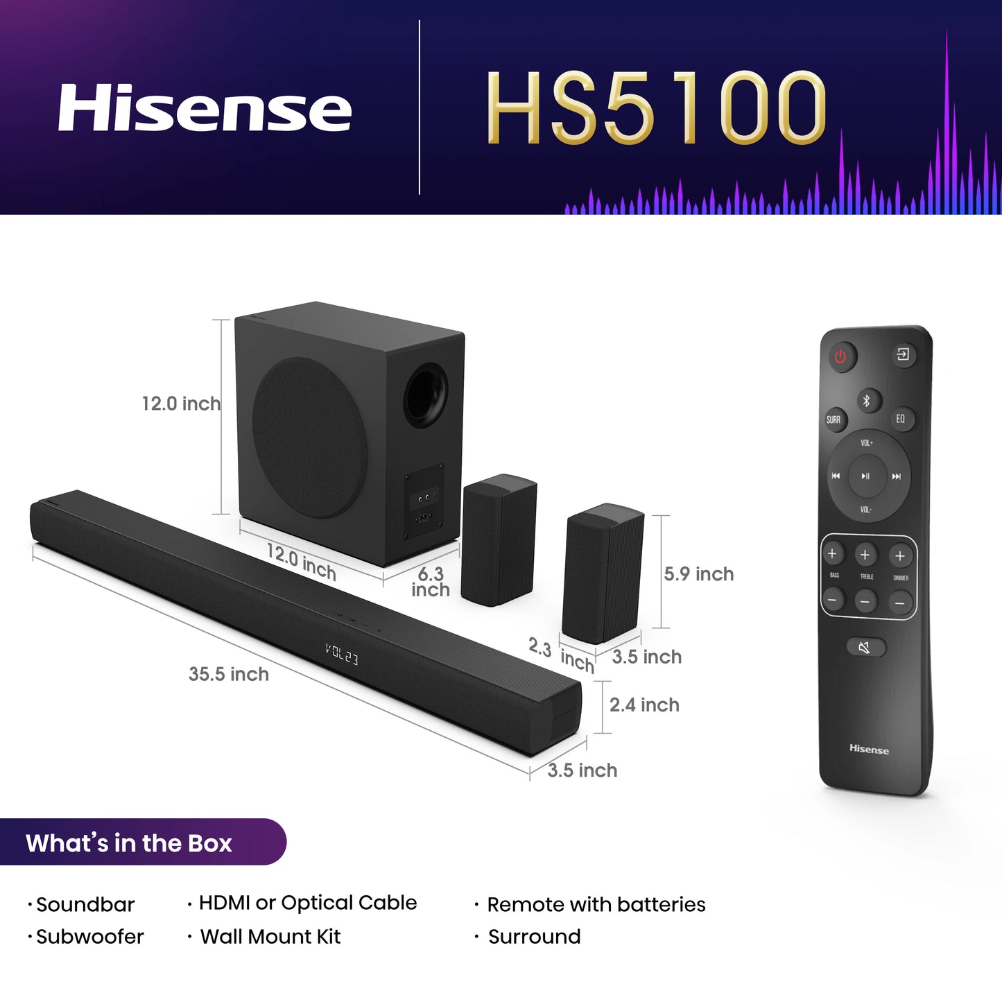Hisense HS5100 5.1ch 540W Soundbar