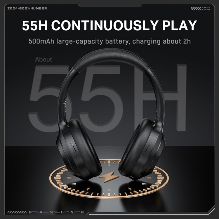 ONIKUMA GT811 Head-mounted Dual Noise Reduction Wireless Bluetooth Earphone(Black)