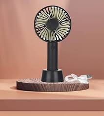 Portable Handheld Mini Fan USB Rechargeable Desktop Air Cooler For Outdoor Travel Solid Color