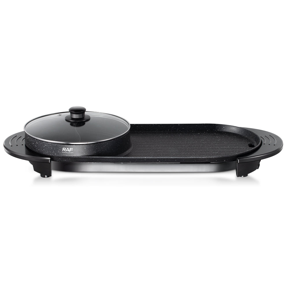 RAF R.5413 Electric Grilled 2-in-1 Hot Pot BBQ Grill – Multifunctional with Double Pot Design