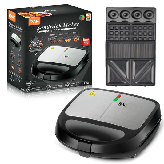 RAF R.577 4-in-1 Multifunctional Sandwich, Panini Press & Waffle Maker
