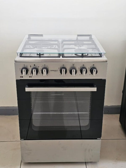Legacy 3 Gas + 1 Electric Standing Cooker,Silver 60cm”60cm
