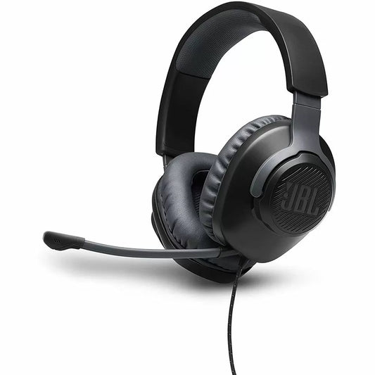 JBL Quantum 100 Wired Over-Ear Gaming Headset with Detachable Mic (Black)