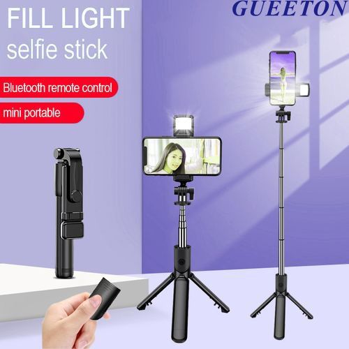 R1S Remote Bluetooth Selfie Stick +Tripod Stand + Fill Light Multiple Function