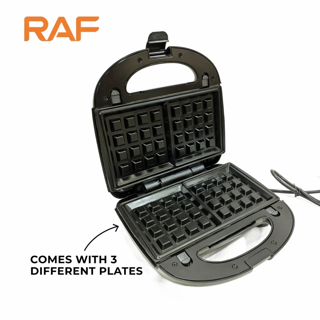 RAF R.555 5-in-1 Sandwich Maker — Waffle, Panini Grill, Doughnut & Patterned Sandwich Maker