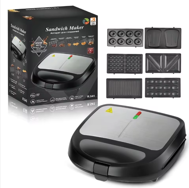 RAF 6-in-1 Grill Electric sandwichmaker with 6 Removable Panels R.541 Black