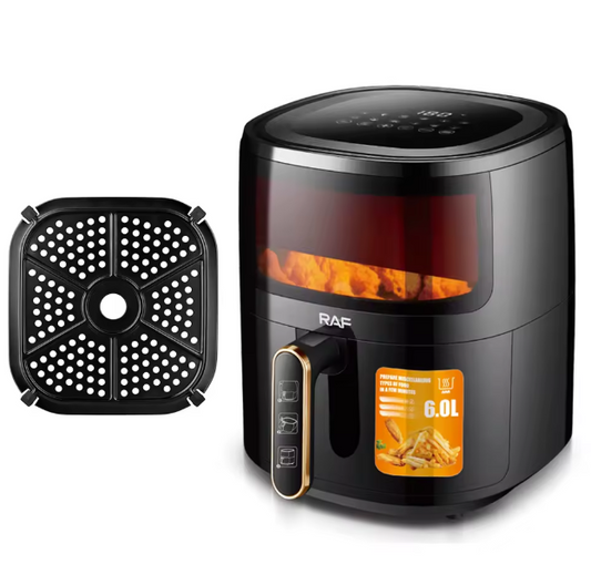 RAF R5330 Superior Quality Family 6L Non-stick Basket Touch Screen Electric Fryer Digital Air Fryer With Visible Window