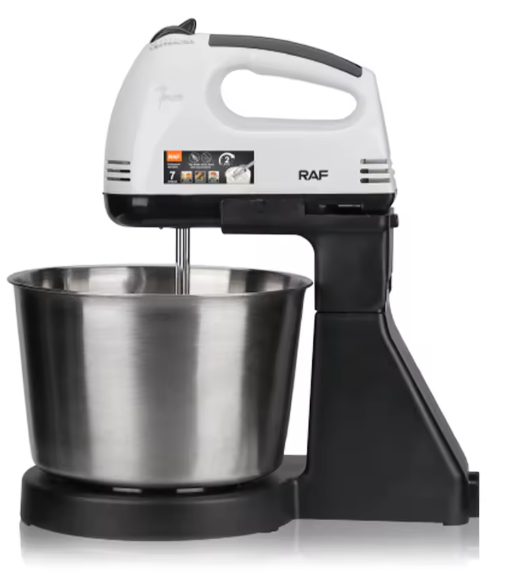 RAF 2L Stand Mixer R.6637 – Mix, Whip & Bake with Style (Orange, White & Red)