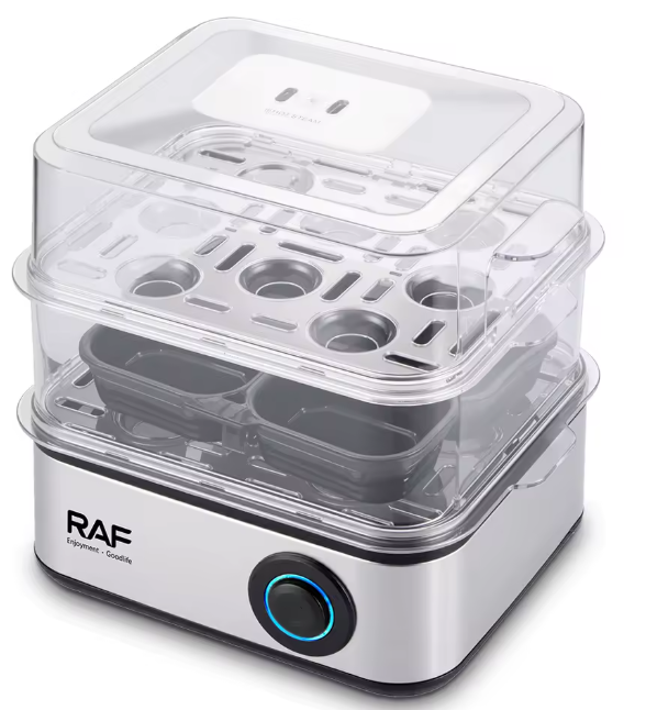 RAF R.0073 New Electric Egg Boiler 2 Layers 16 Eggs Steamer Egg Cooker for Kids and Family