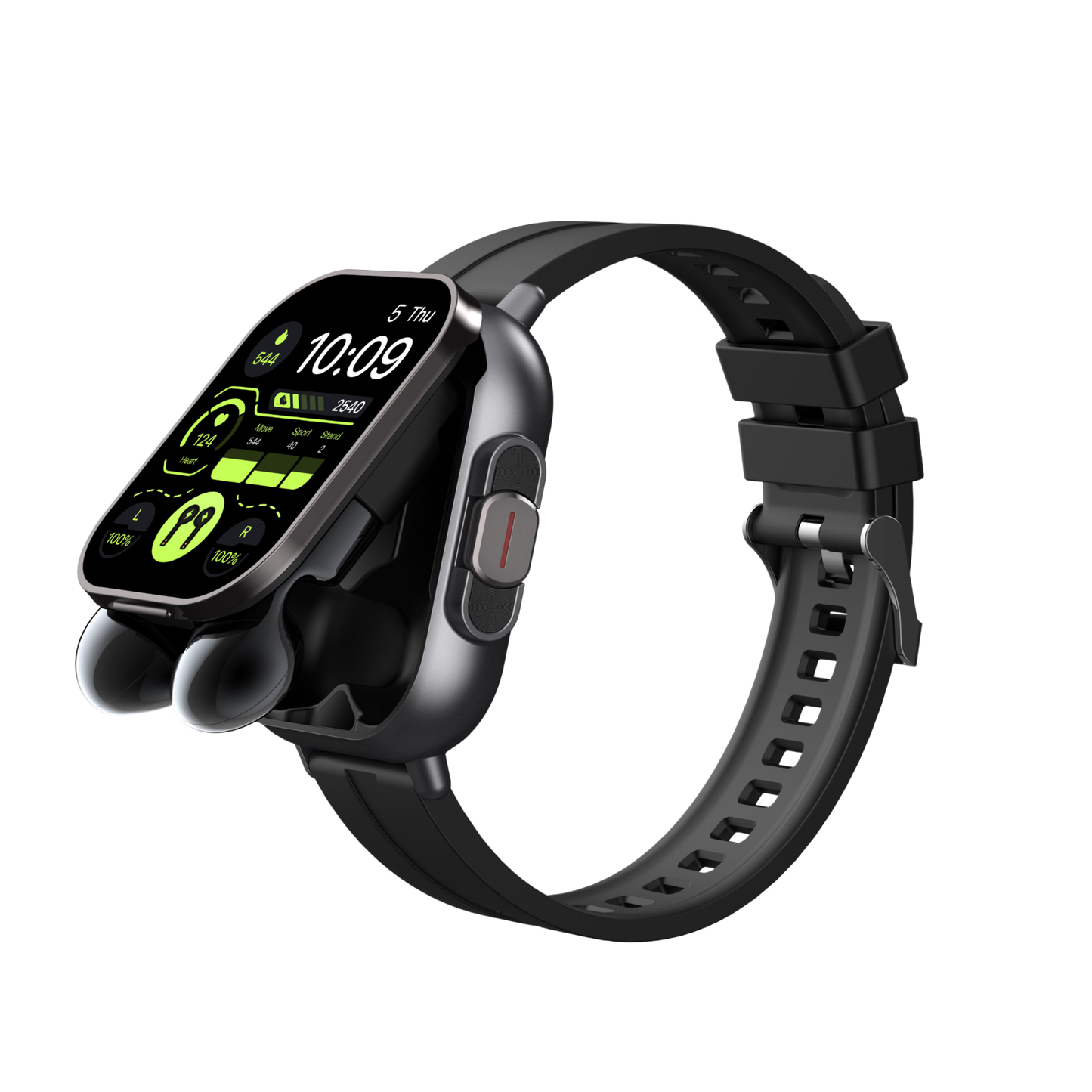 SMART WATCH WITH PODS - BLACK/WHITE