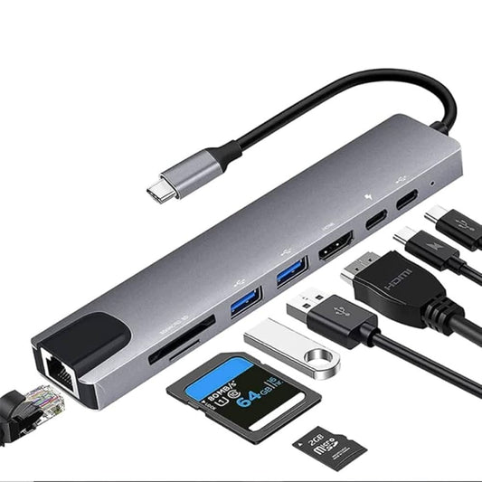Type C to HDTV 8 in 1 Adapter