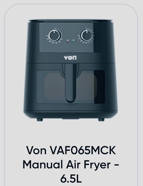 VON electric air fryer 6.5L