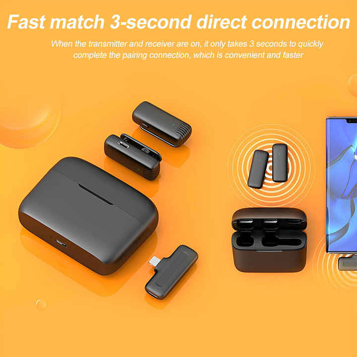 Time J13 Wireless Mic Lavalier Microphone with Charging Case