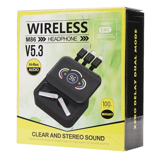 High quality bluetooth stereo headset V5.3 with charging cable and digital display