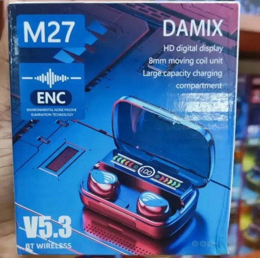 M27 TWS Wireless Earphones Bluetooth5.3 Stereo Headphones Sport Waterproof Earbuds Headset