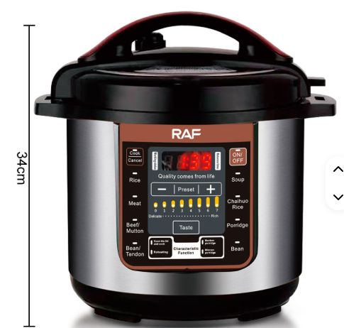 RAF R.182 12L Household Capacity Pressure Cooker Aluminium Inner Pot Electric Pressure Cooker