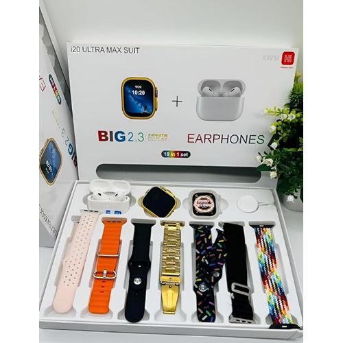 Ultra Max Smart Watch + Wiresless Pods/earphones/earbuds + Watchcase + 7 Straps FOR FREE