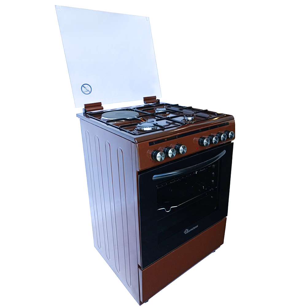 Ramtons Freestanding Gas Cooker YK66E3113T04M5 — 3 Gas Burners + 1 Electric Hot Plate with Built-in Oven (60 × 60 cm)