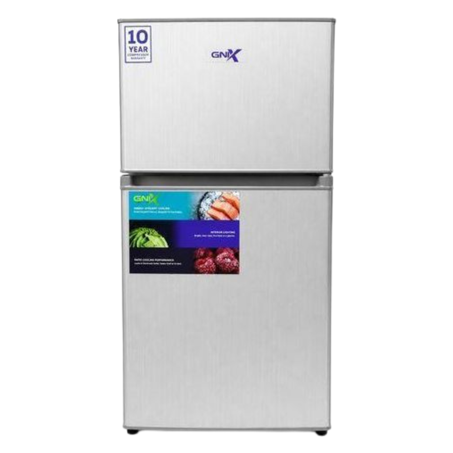 GNIX 125L Double Door Refrigerator FR155-DF-S – Top Freezer