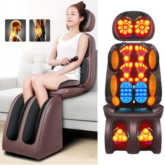Full Body Massage Chair I Massage Cushion Heat Vibrate Kneading Leg Massage Pad Seat