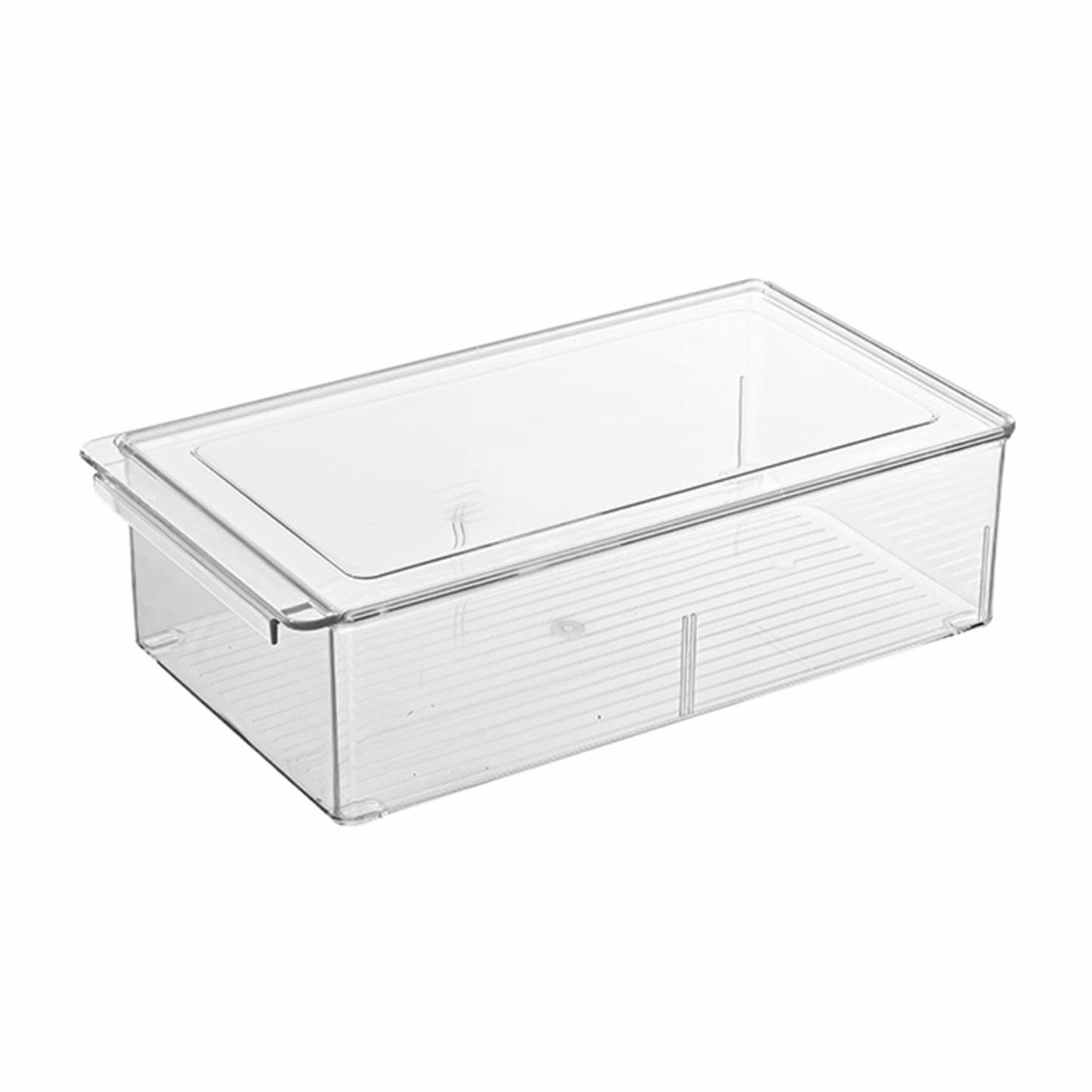 Clear stackable acrylic fridge organizer bin