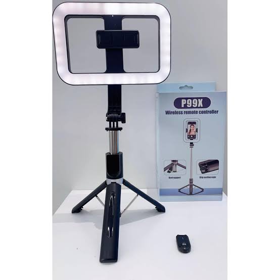 P99X Selfie Stick Tripod with Fill Light & Bluetooth Wireless Remote and Portable Cell Phone Tripods