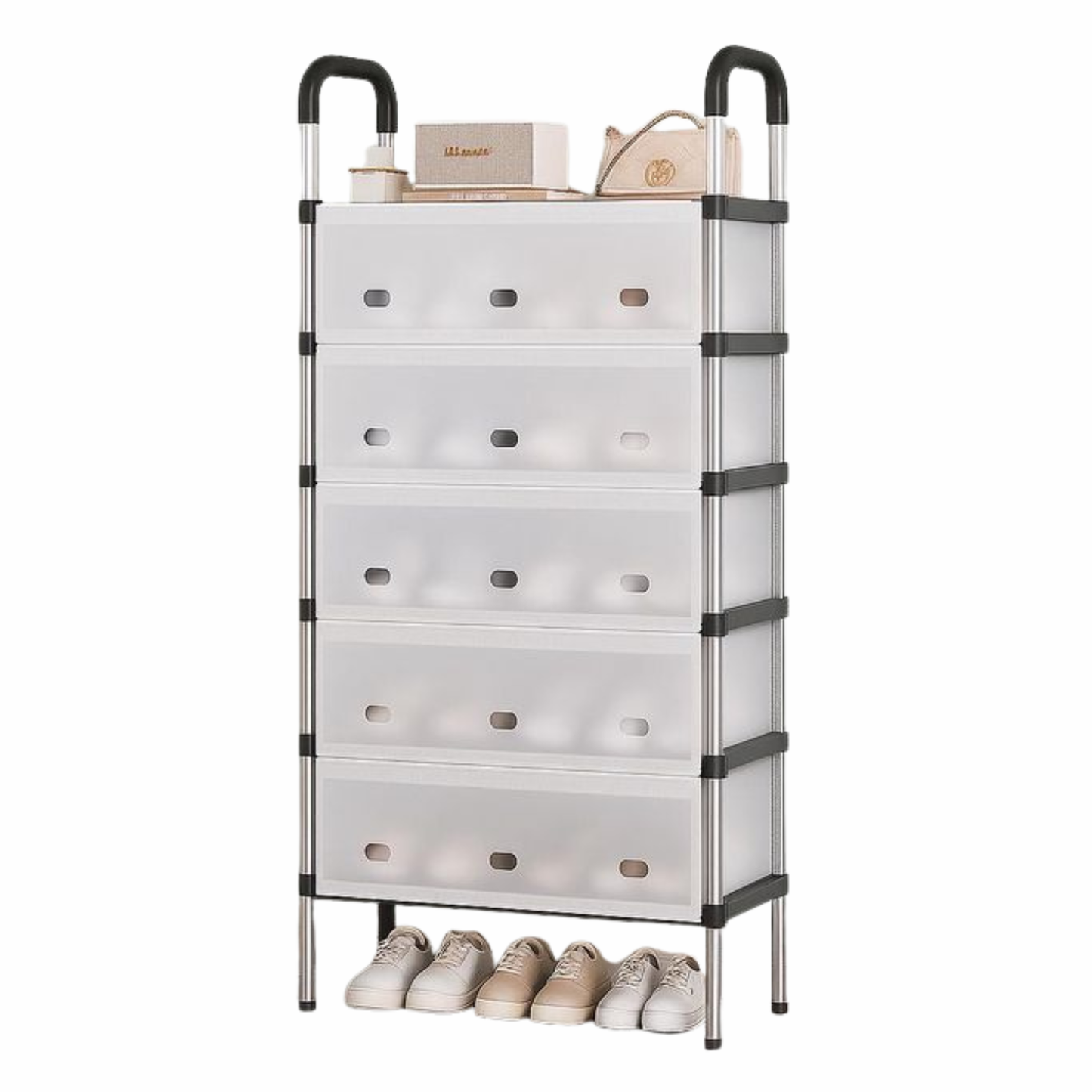 Shoe Rack Organizer 6 Tiers Dust-proof & Stainless Steel Free Standing