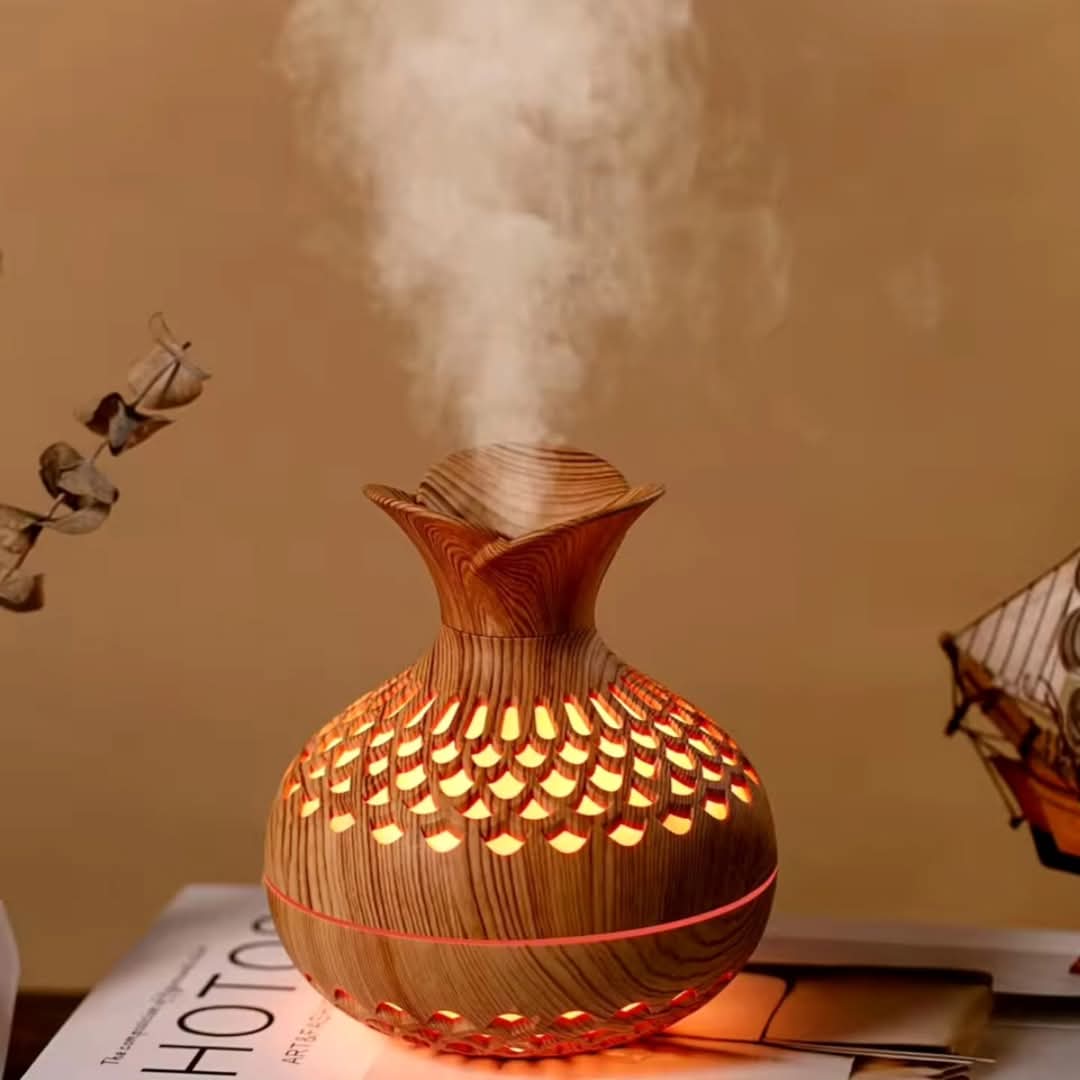 Wood Grain Flower Humidifier