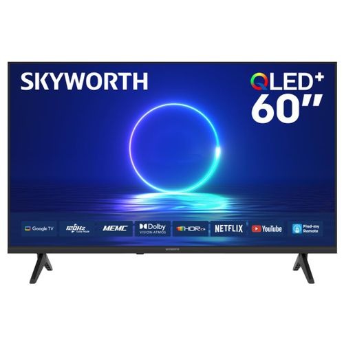 Skyworth 60Q6500G 60″ 4K UHD QLED Google TV — Dolby Vision, HDR10+, Chromecast & Voice Control