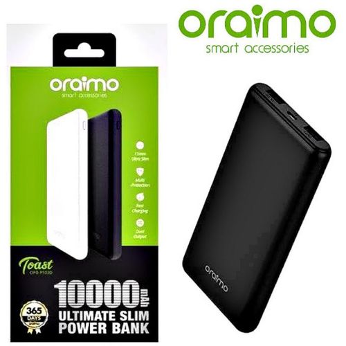 Oraimo Slice Link 10000mAh 12W Fast Charge 3 in 1 Portable Power Bank.