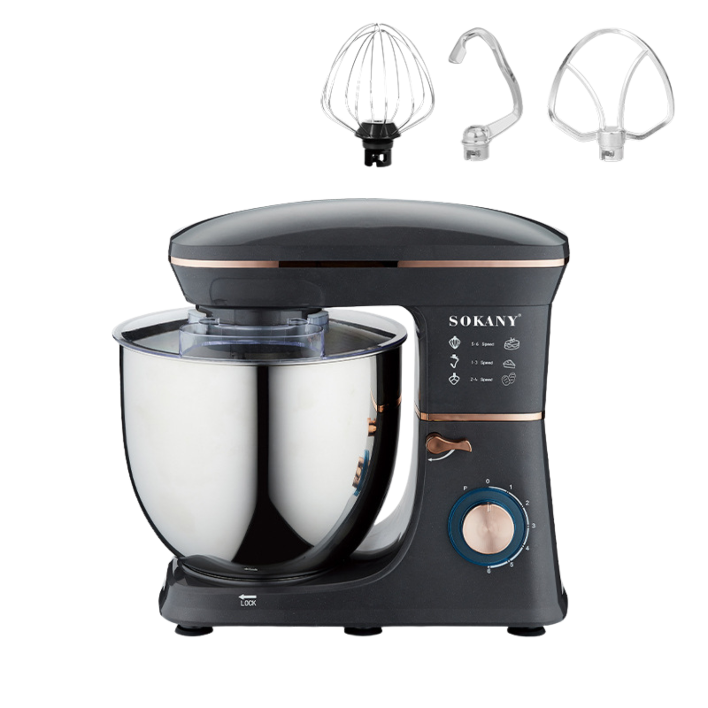 SOKANY SK-05001 Stand Mixer, 6 Speeds, 11L Capacity and Pulse Function