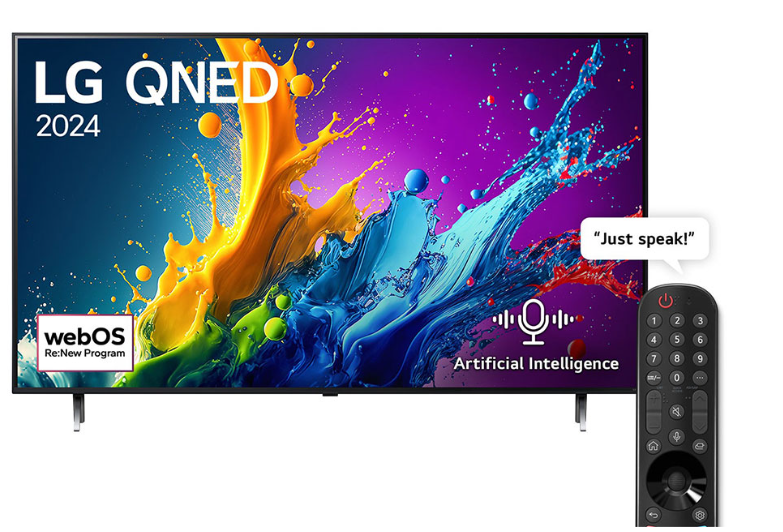75 Inch LG QNED AI QNED80 4K Smart TV AI Magic remote HDR10 webOS24 - 75QNED80T6B (2024)