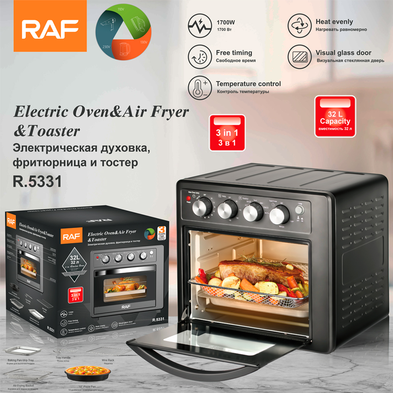 RAF R.5331 3-in-1 Air Fryer Oven & Toaster — 32 L Multifunction Kitchen Applianc