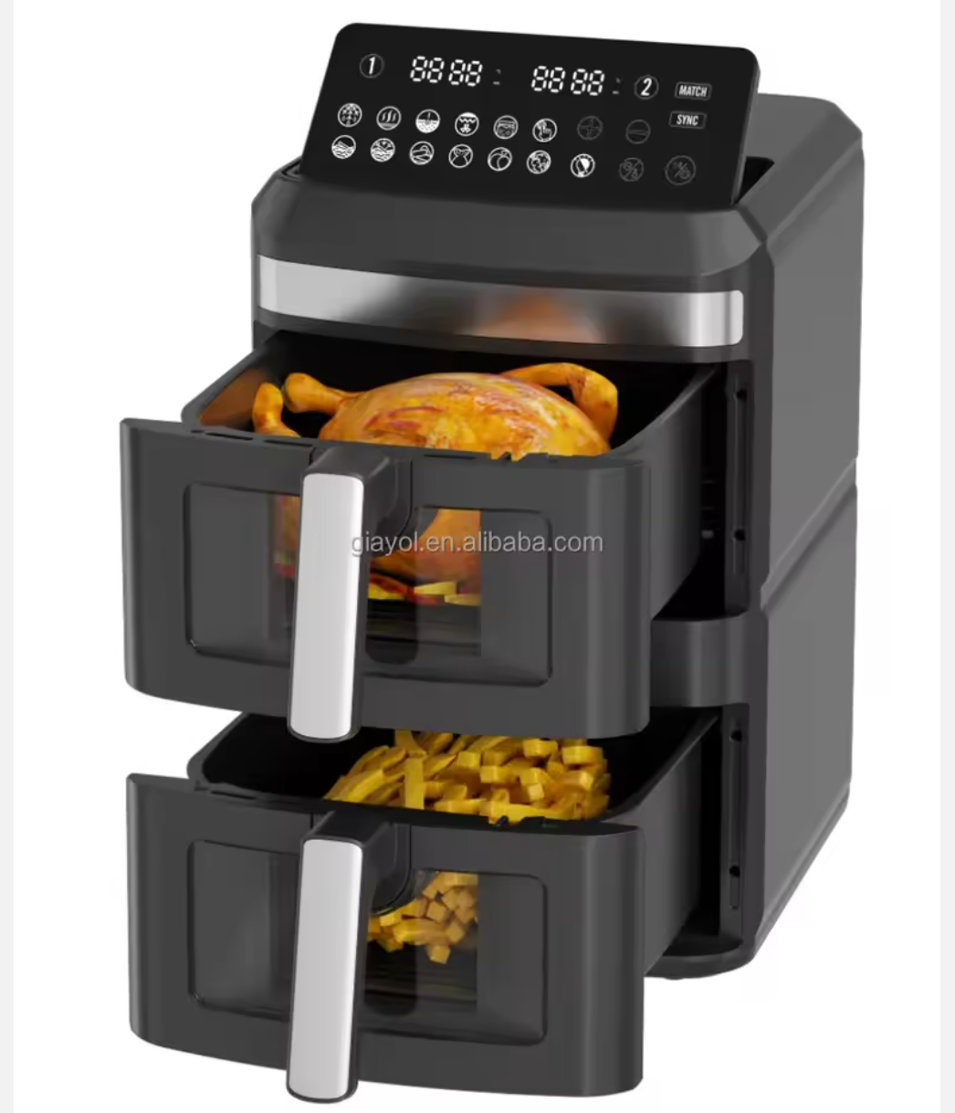RAF R.5399 - AIR Fryer, 2800W Power, 14L (7L+7L) Double Compartment, Easy Cleaning, Touch Control