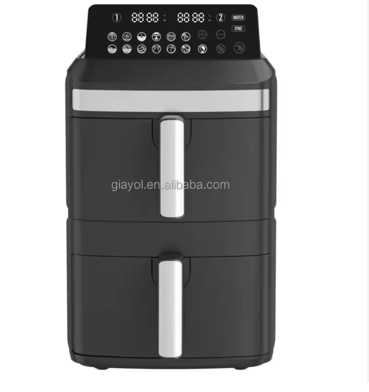 RAF R.5399 - AIR Fryer, 2800W Power, 14L (7L+7L) Double Compartment, Easy Cleaning, Touch Control