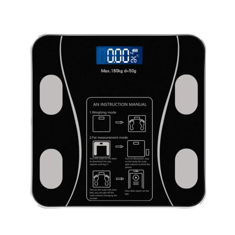 Sokany SK‑19019 Smart Bluetooth Digital Body Scale – Glass Platform, up to 180 kg Capacity, LED Display