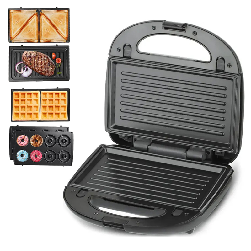 RAF 4 in 1 850W Multifunctional Double-side Heating Non-stick Coating Panini Press Waffle Sandwich Maker Machine for Breakfast